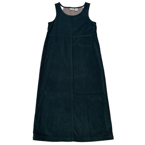 L.L. Bean Dresses & Skirts - Vintage LL Bean Green Corduroy Jumper Midi Dress Sz 6 Petite Excellent!